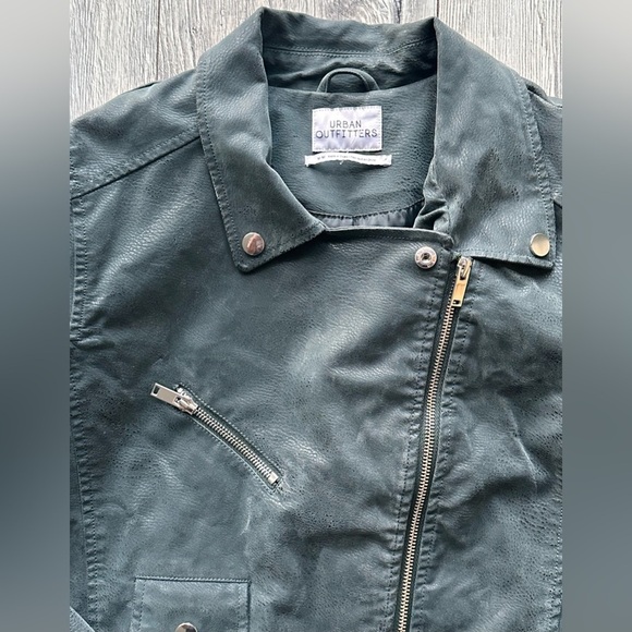Urban Outfitters Women's Faux Suede Leather Jacket Green Size Medium - Picture 8 of 11
